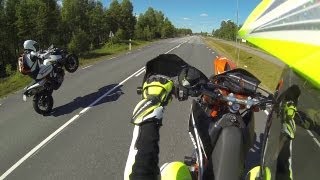 KTM 690 SMCR Wheelies with KTM 990 SMR [upl. by Maupin]