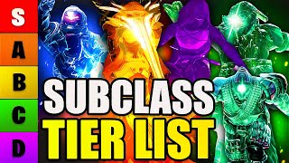 The ULTIMATE PVE Subclass Tier List Lightfall Launch Edition  Destiny 2 [upl. by Carnahan334]