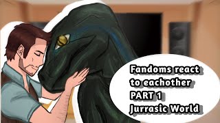 Fandoms react to eachother part 1 Jurrasic World grv READ DESCRIPTION [upl. by Zorina]