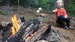 How to build a fire Best fire starter fire safety amp a onematch campfire in the rain [upl. by Valente]