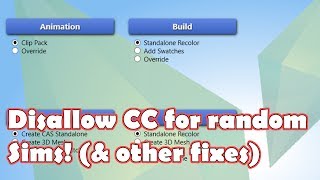 Disable CC for Random Sims  Sims 4  Tutorials [upl. by Chance792]