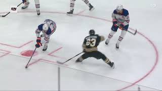 Leon Draisaitl clean check on Brad Marchand [upl. by Chabot]