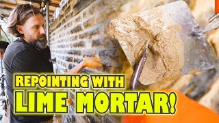 🧱 REPOINTING WITH LIME MORTAR 👍 [upl. by Buttaro]