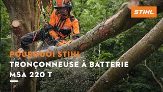 Tronçonneuse délagage à batterie MSA 220 T STIHL [upl. by Brewer]