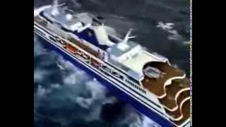 Onda Gigante 2014  Navio Cruzeiro enfrenta ondas na Europa [upl. by Nosam698]