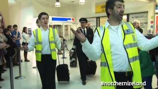 Flash Mob Choir A special Northern Ireland welcome  this is how we do it [upl. by Deach]