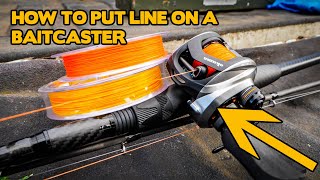 How To Put Line On A BAITCASTER FISHING Reel [upl. by Frierson]