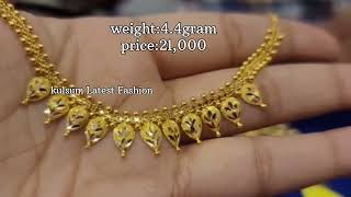 Latest Simple And Light Weight Gold Necklace Designs with weight and priceGold Necklace Designs [upl. by Nelrah]