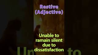 Word of the day 09  Restive  restive  vocabulary  wordoftheday english spokenenglish [upl. by Bui]