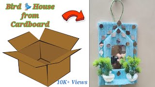 Easy Bird House Craft from Cardboard New Creative Craft ideas DIY Craft New Trending Video of art [upl. by Vergos]