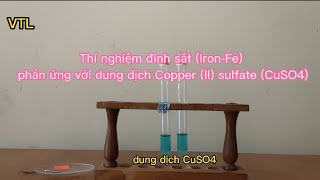 Thí Nghiệm Đinh Sắt Iron Tác Dụng Với Dung Dịch CuSO4 Copper II sulfate  Fe  CuSO4 [upl. by Eeldarb]