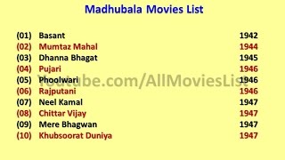 Madhubala Movies List [upl. by Eiddal830]