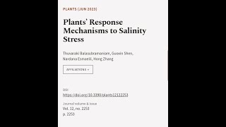 Plants’ Response Mechanisms to Salinity Stress  RTCLTV [upl. by Elstan195]