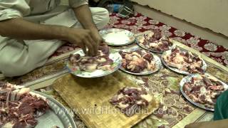 Goat meat mutton distribution at Bakr Eid [upl. by Pampuch]