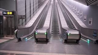 Sweden Stockholm Odenplan subway station 17X escalator 8X elevator ride [upl. by Lorelei]