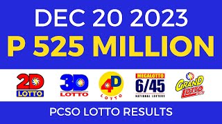 Lotto Result December 20 2023 9pm PCSO [upl. by Llehsad]