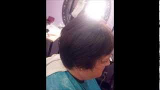 Braidless sewin on very short hair Hair Extensions Omaha 4024909626 [upl. by Ethelbert]