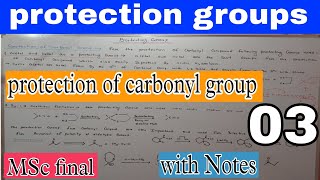 protection of carbonyl group  protecting groups disconnection approch  msc final [upl. by Dayna]