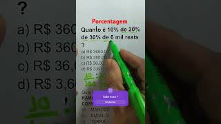 Porcentagem de Porcentagem dicasdematematica mathproblem edutuber matematica [upl. by Enenaj]