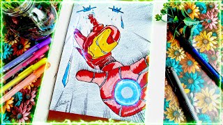 Iron man step by step drawing  how to draw Iron Man  stepbystep  sketch [upl. by Eceer]