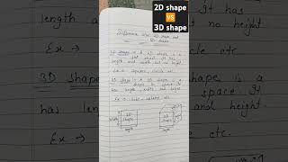 2D shape 🆚 3D shape difference between 2d and 3d shape basic geometry maths viral shorts [upl. by Carlin]