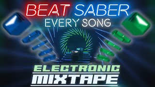 Beat Saber Electronic Mixtape Music Pack Full Showcase  Every Song Expert  Mixed Reality Quest 2 [upl. by Valerye]