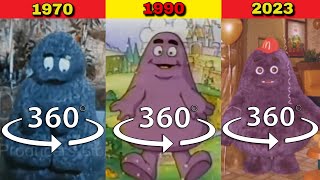 360 VR Grimace Shake Commercial  1970 Vs 1990 Vs 2023  Side by Side Comparison [upl. by Aerdnas]