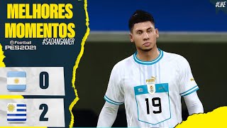 ARGENTINA 0 X 2 URUGUAI  VITORIA URUGUAIA  JOGO DE HOJE  ASSISTA AGORA SIMULAÇÃO PES 2021 [upl. by Grearson]