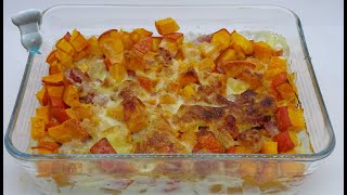 Recette de gratin de potimarron morbier et pancetta [upl. by Anilesor158]