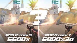 AMD Ryzen5 5600x vs Ryzen7 5800x3D  Benchmark comparison  NVIDIA GeForce RTX 4070  CS2 [upl. by Esyle]