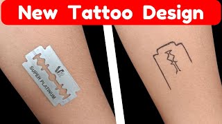 🔴Tatoo making on hand  New tattoo hand Designs  Hand tattoo  Temporary tattoo with blade [upl. by Ahsikin]