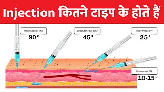 Types of injection I Injection कैसे लगाते हैं I Injection लगाने का तरीका I Injection type in hindi [upl. by Etnovahs]