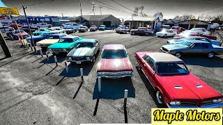 Classic Muscle Cars Maple Motors Official Inventory Walk Around 2524 Update American Rides ForSale [upl. by Eiramaliehs]