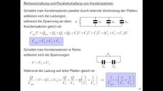 Reihenschaltung und Parallelschaltung von Kondensatoren [upl. by Tiphane]