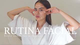 rutina facial para esculpir y desinflamar hazla todas las mañanas [upl. by Ahtaela]