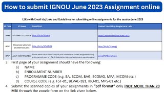 IGNOU June 2023 Assignment submit Online Process  How to submit IGNOU June 2023 Assignment online [upl. by Nerw]