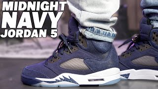 Jordan 5 quot Midnight Navy quot quot Georgetown quot Review and On Foot [upl. by Natalya]