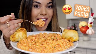 VODKA PASTA RECIPE amp MUKBANG Steph Pappas [upl. by Curzon83]