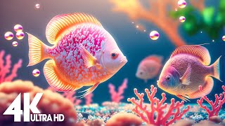 Aquarium 4K VIDEO ULTRA HD  Relaxing Music with Beautiful Coral Reef Fish  Relaxing Oceanscapes [upl. by Limay198]