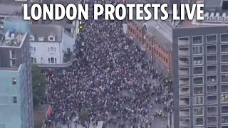 Watch live aerial footage of London protests as antiracist Brits turn out in force [upl. by Audwen]