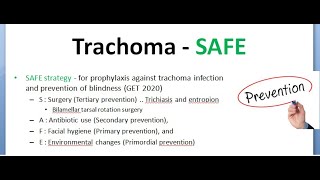 Ophthalmology 076 f Trachoma Management Treatment Prevention SAFE Strategy National Prophylaxis GET [upl. by Neenahs]