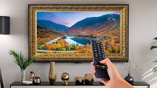 Frame TV Art Fall Ambience Beautiful Mountains with Autumn Leaves [upl. by Rod304]