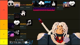 official build tier list in clover retribution [upl. by Mcwilliams]