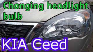 How to replace headlight bulb on your KIA Ceed [upl. by Cheffetz]