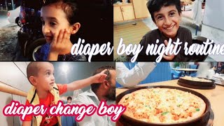 Diaper change boy 👦 night routine daiper boy night routine diaper baby night routine [upl. by Sharity]