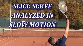 Tennis Slice Serve Analyzed In Slow Motion [upl. by Nemraciram506]