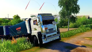 ISUZU 360 ทรงใต้ ขนทรายเข้าโกดังเสียงโคตรลั่นติกหล่มFarming Simulator 19 แจกมอดfs19 [upl. by Yral]