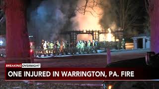 1 person injured after large detached garage fire in Warrington Bucks County [upl. by Isaacs]