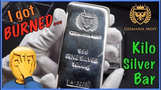 I got BURNED buying this 1 kg Silver Bar PreSale Silver Germania Kilo a Beginner Silver Bar [upl. by Ahsined]