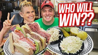 Massive 5Meat Deli Sandwich Challenge w Molly Schuyler [upl. by Eceirehs]